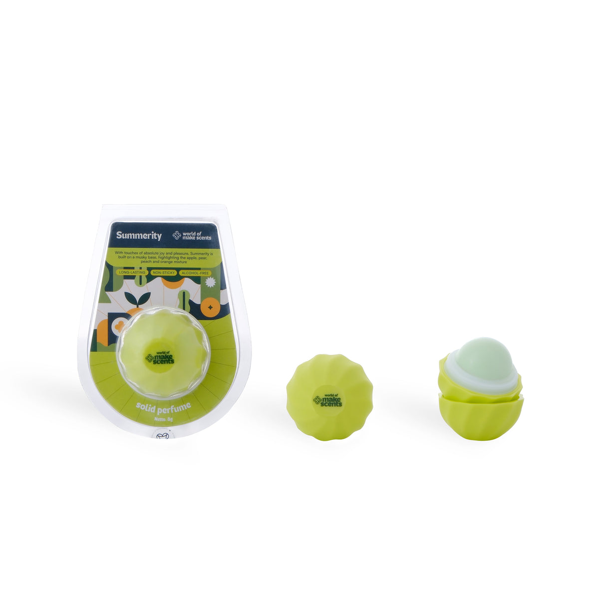 World of Make Scents Summerity Solid Perfume + Blue Crocy Case 8 g