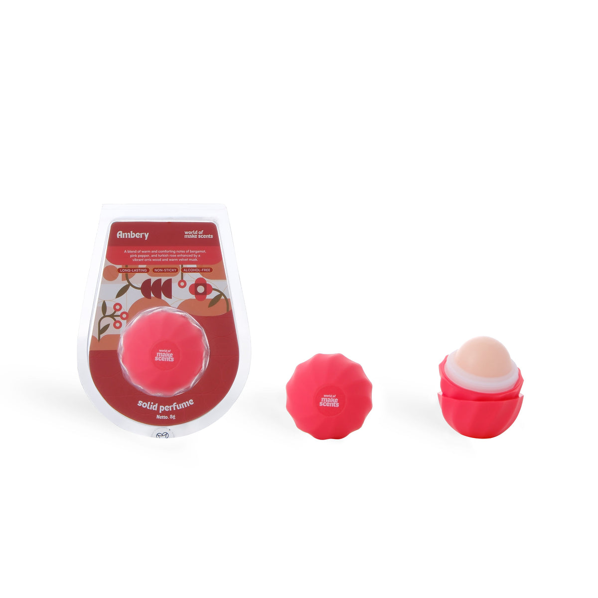World of Make Scents Ambery Solid Perfume + Grey Crocy Case 8 g